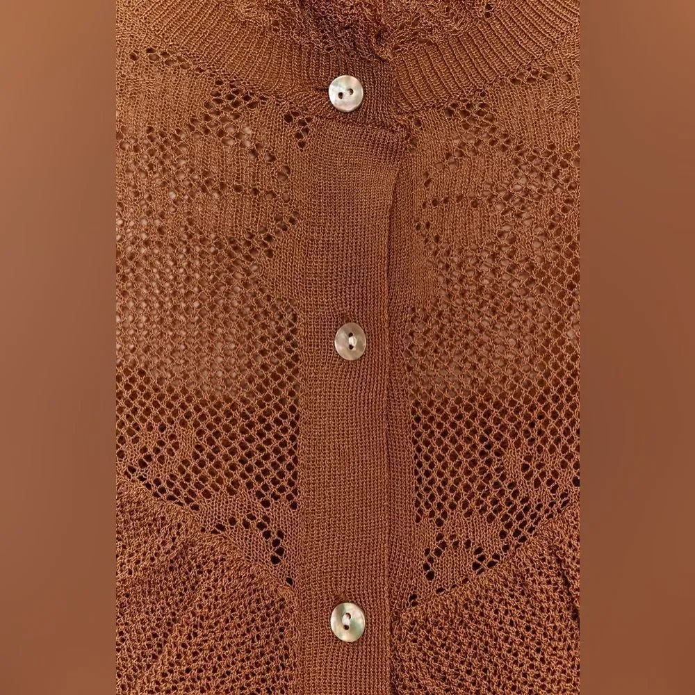 ZARA POINTELLE KNIT ROMANTIC JACKET - Picture 8 of 9